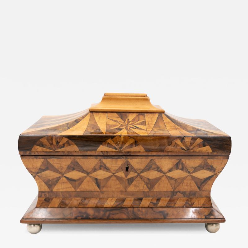 Regency Period English Box In Walnut With Tent Top