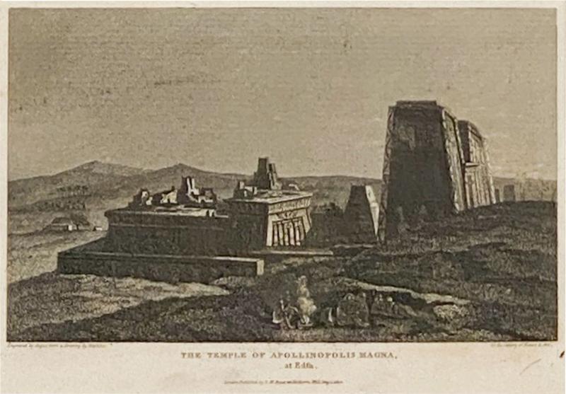 Regency Period Etching The Temple of Apollinopolis Magna at Edfu 