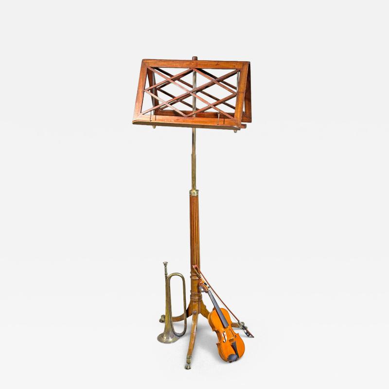 Regency Period Mahogany Brass Duet Musci Stand