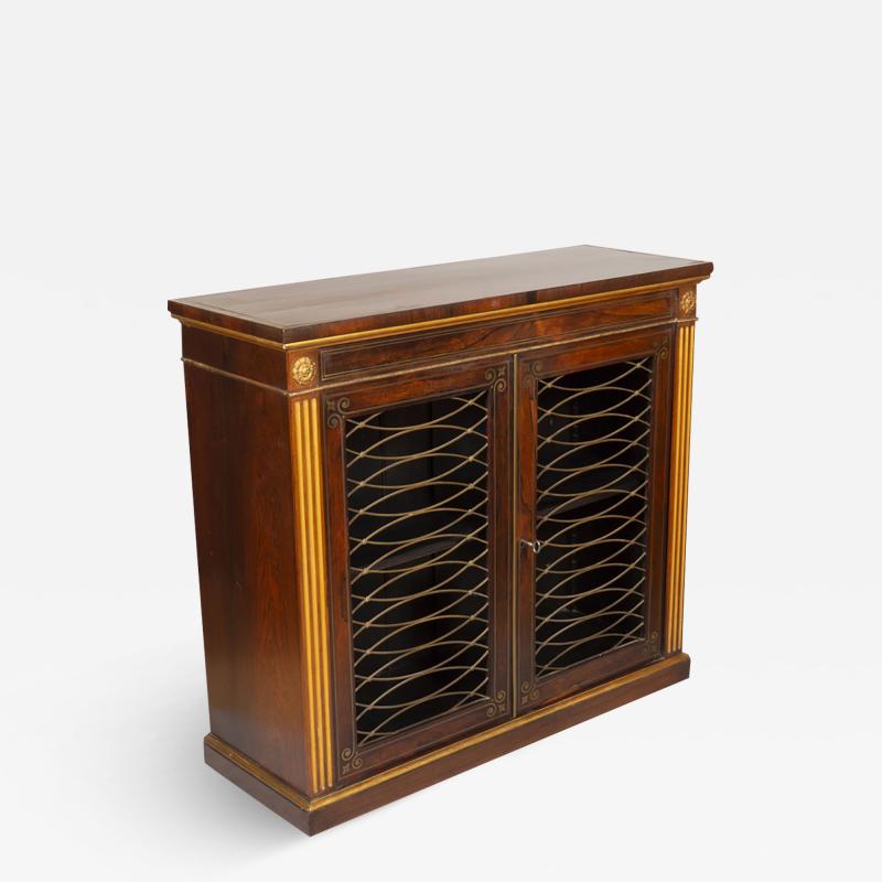 Regency Rosewood Brass Inlaid and Gilded Credenza