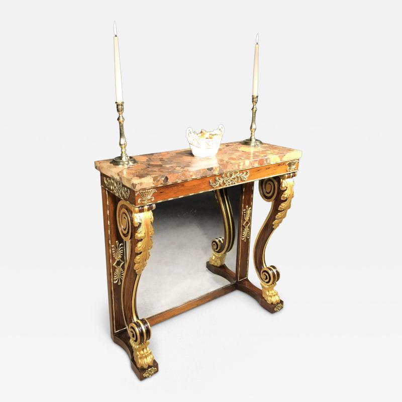 Regency Rosewood Gilt Console Table