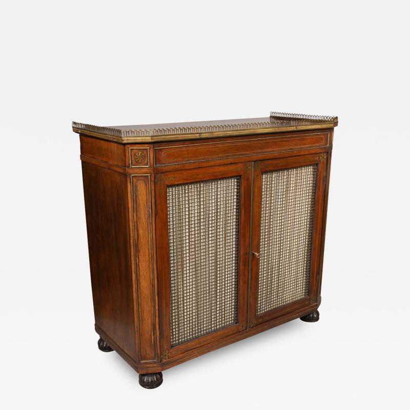 Regency Rosewood and Brass Inlaid Credenza
