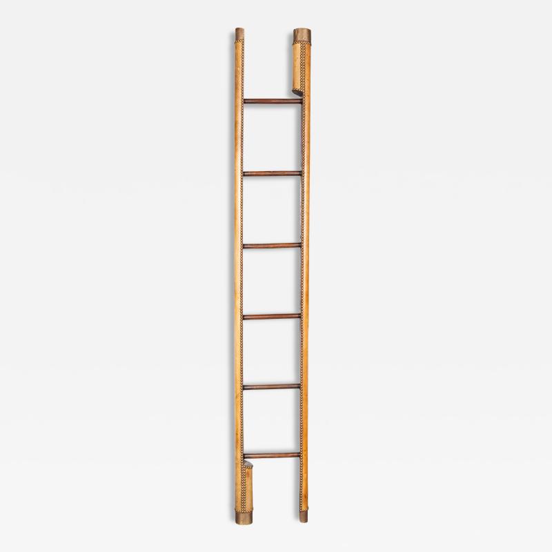 Regency Style Brown Leather Stick Ladder