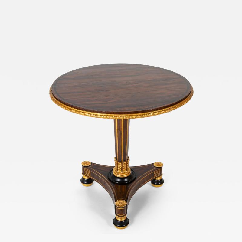 Regency Style Faux Grained Rosewood Pedestal Table