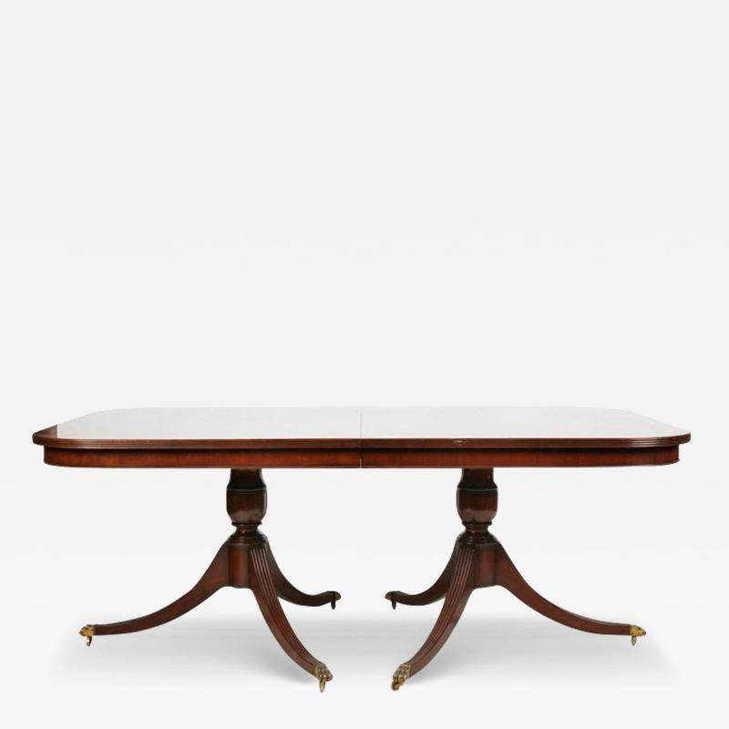 Regency Style Mahogany Double Pedestal Dining Table