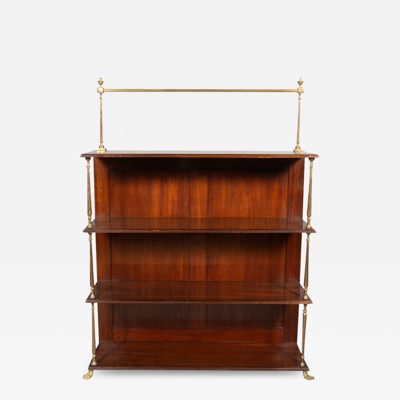 Regency Style Mahogany and Brass Open Bookcase