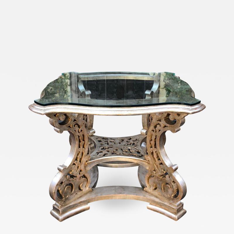 Regency Style Silver Silver Giltwood Designer Center Table