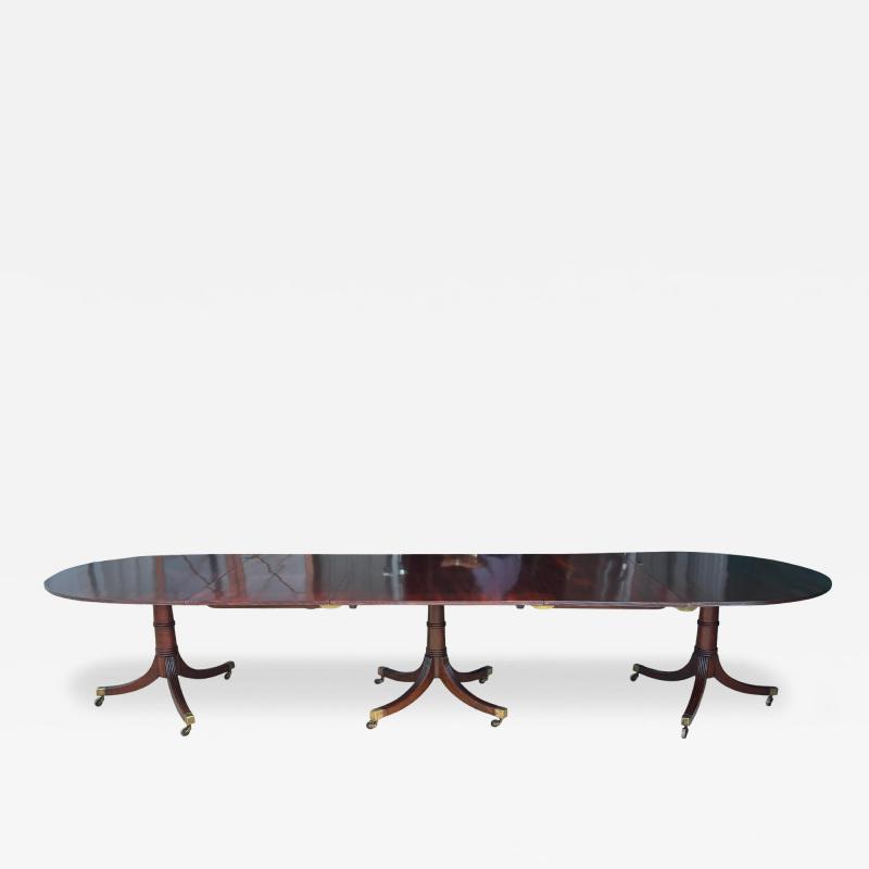 Regency Three Pedestal Mahogany Dining Table