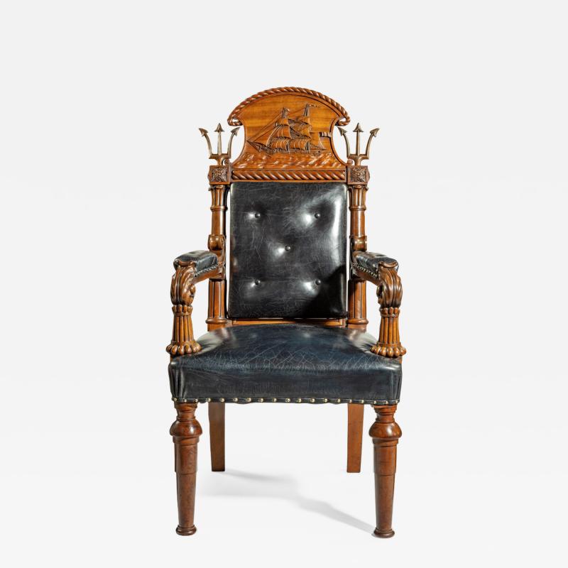 Regency nautical chair made for the Alliance Assurance company