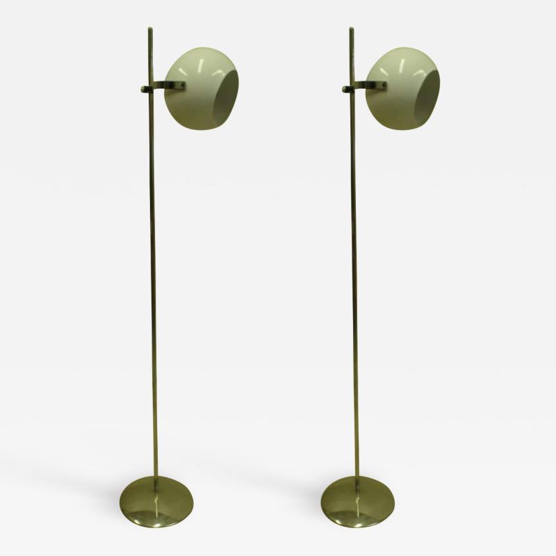Reggiani Lampardi Pair Italian Mid Century Modern Space Age Articulating Floor Lamps by Reggiani