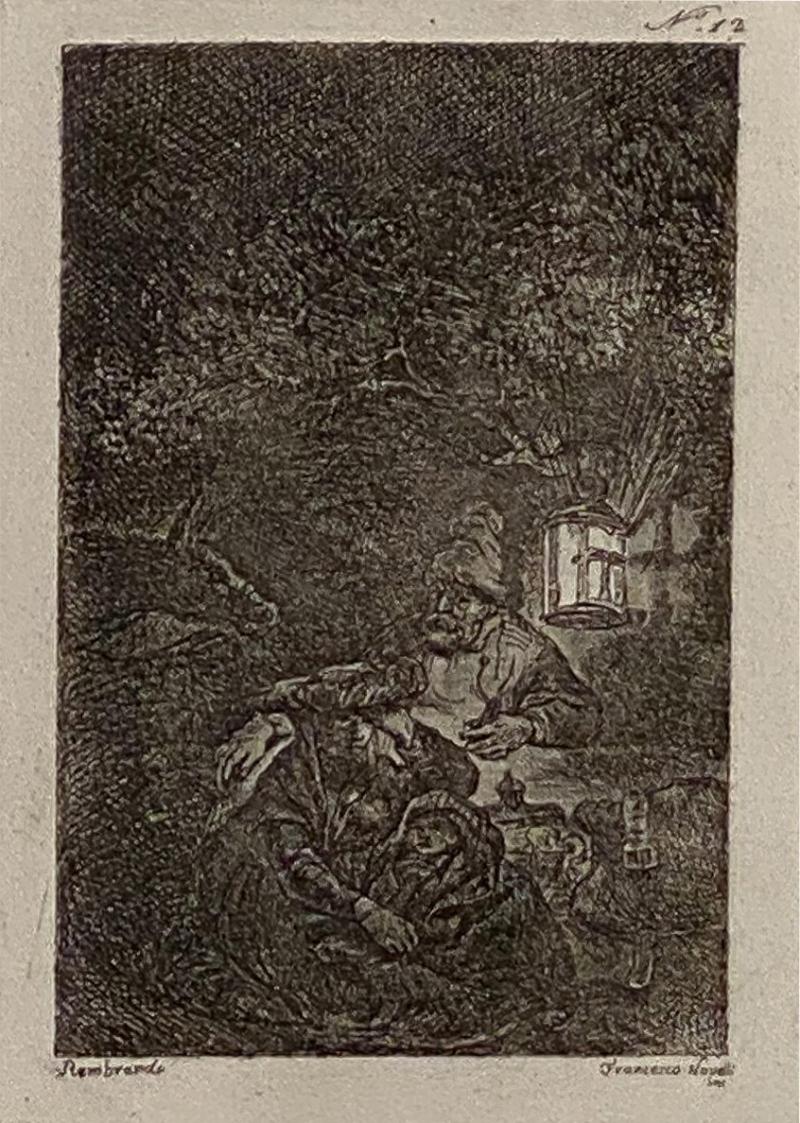 Rembrandt Etching 12 by Francesco Novelli Italy