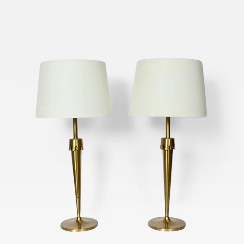 Rembrandt Lamp Company Pair Rembrandt Lighting Co Parzinger Style Brass Candlestick Torch Table Lamps