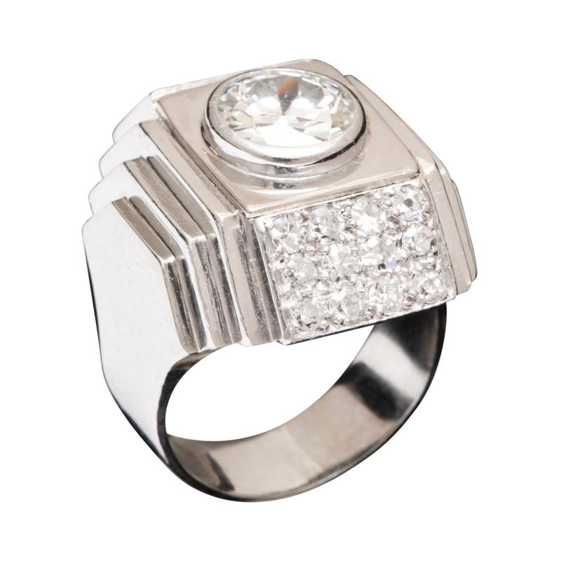 Ren Boivin Diamond Ring in Platinum by Rene Boivin circa 1933
