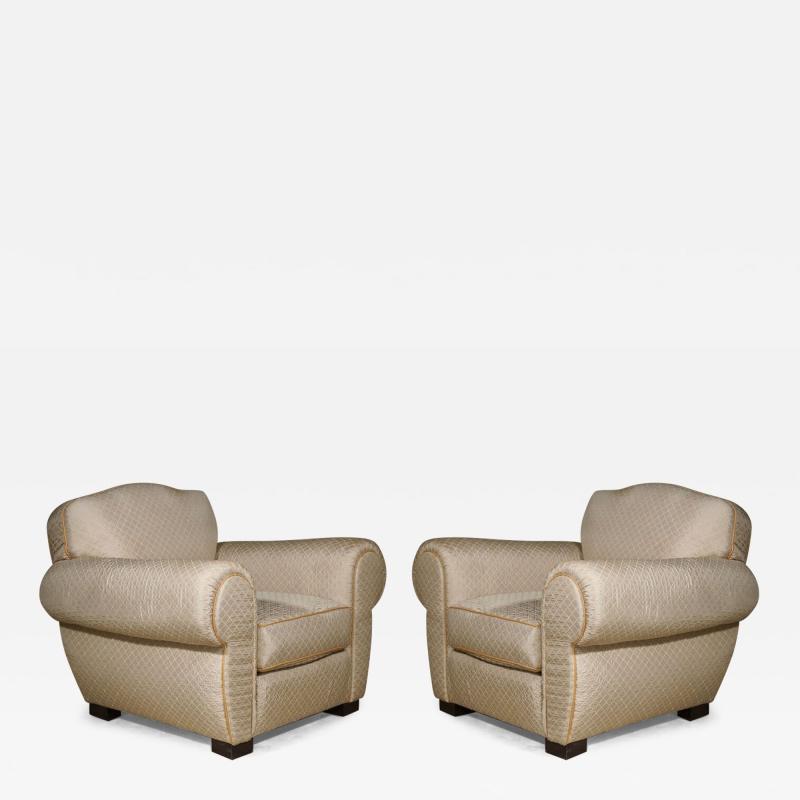 Ren Drouet Drouet for Au Bucheron pair of club chairs