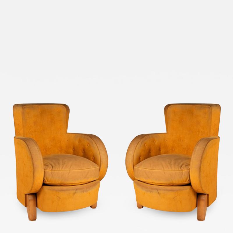 Ren Drouet Ren Drouet Pair of Modernist Club Chairs