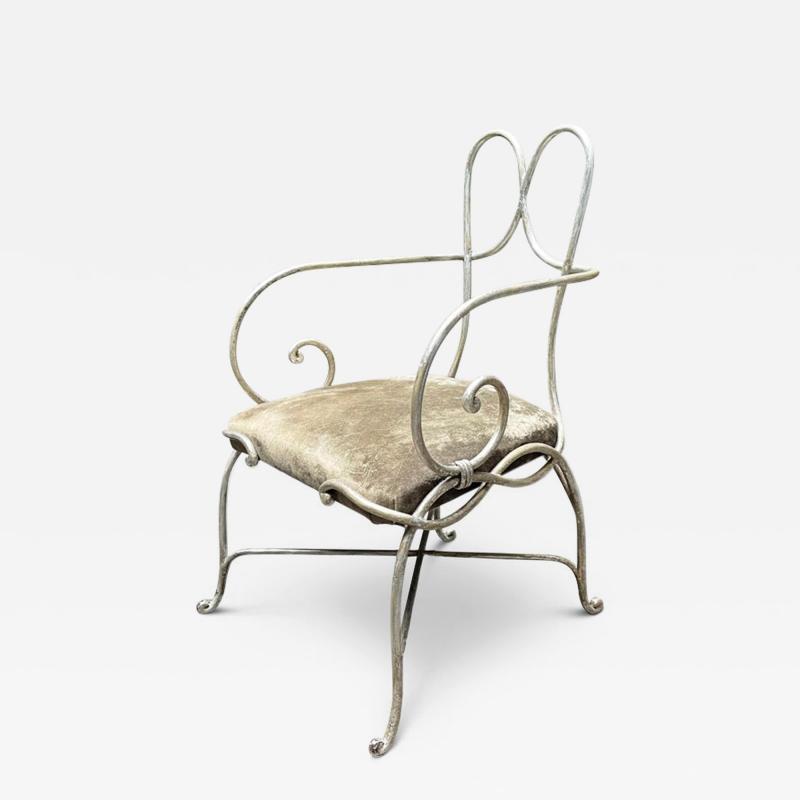 Ren Drouet Ren Drouet Wrought Iron Armchair circa 1940