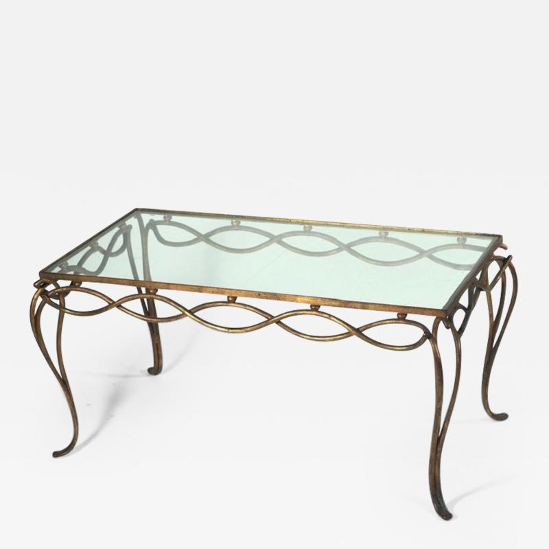 Ren Drouet Rene Drouet Gilt Forged Iron Coffee Table