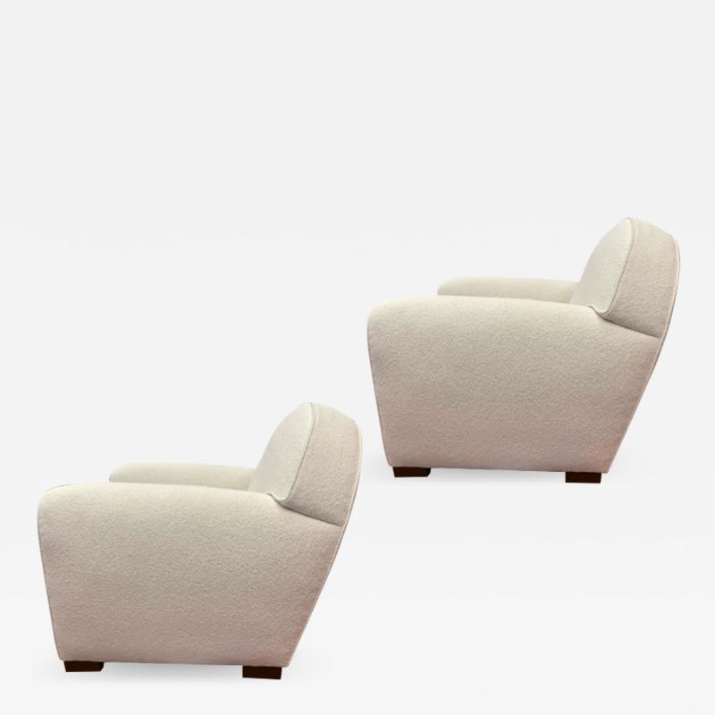 Ren Drouet Rene Drouet documented pair of comfy club chairs