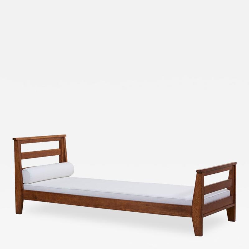 Ren Gabriel Oak Bed by Ren Gabriel France 1940s