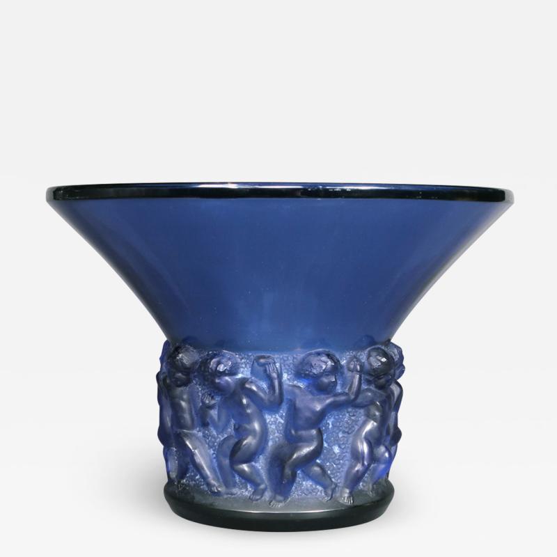 Ren Lalique Lalique Co A Blue Farandole Vase By R Lalique 1930