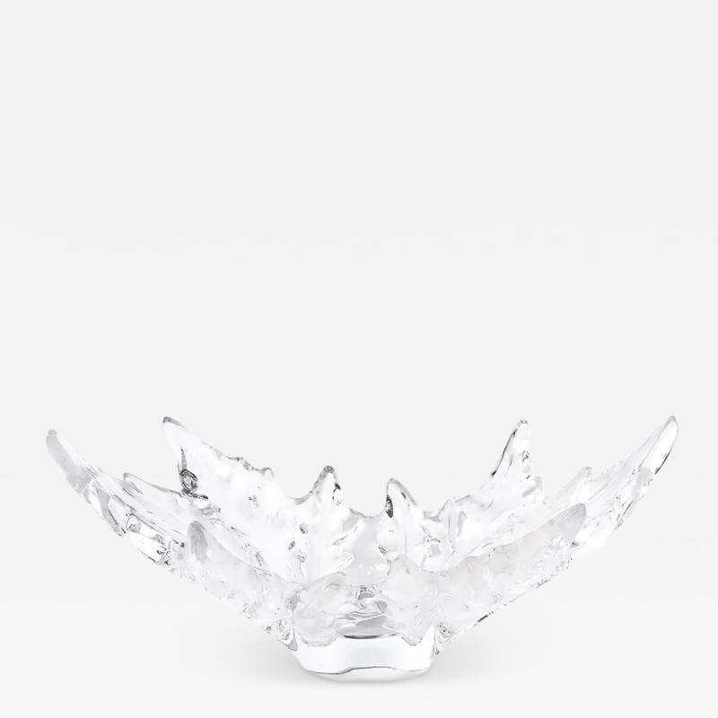 Ren Lalique Lalique Co Mid Century Modernist Crystal Champs lys es Centerpiece Bowl signed Lalique