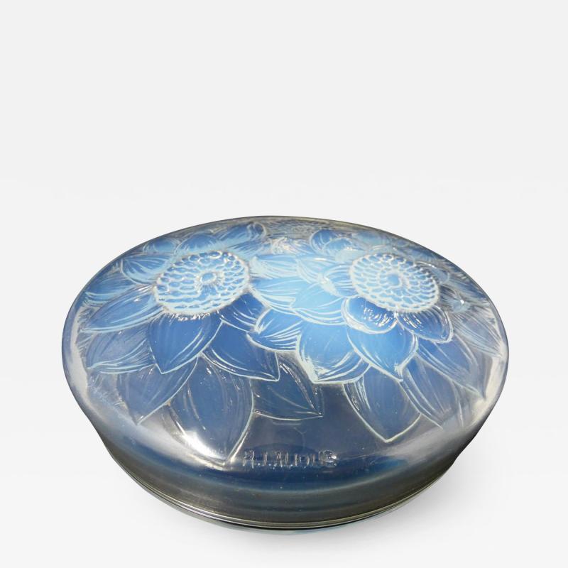 Ren Lalique Lalique Co Ren Lalique Opalescent Glass Trois Dahlias Box