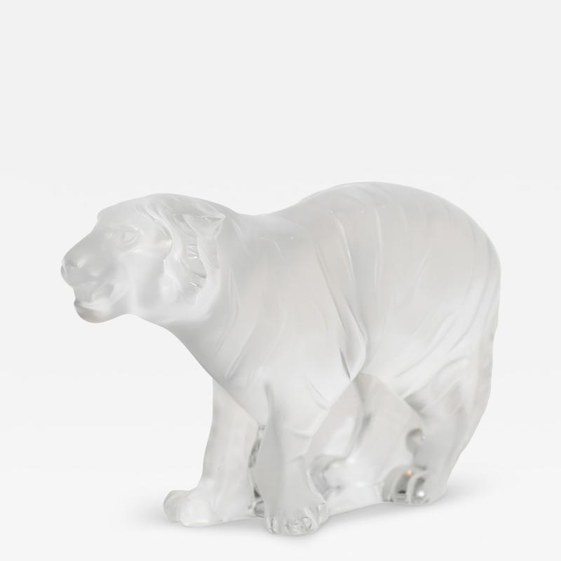 Ren Lalique Lalique Co Tigre By Lalique Frosted Bengal Tiger Signed Lalique France