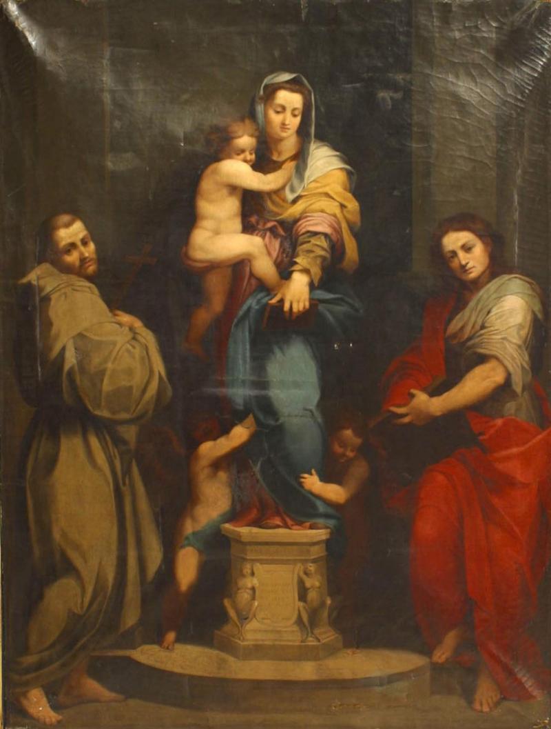 Renaissance Gilt Framed Madonna of the Harpies Painting