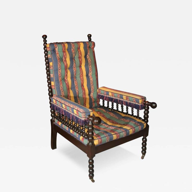 Renaissance Revival Ebonized Bobbin Turned Armchair