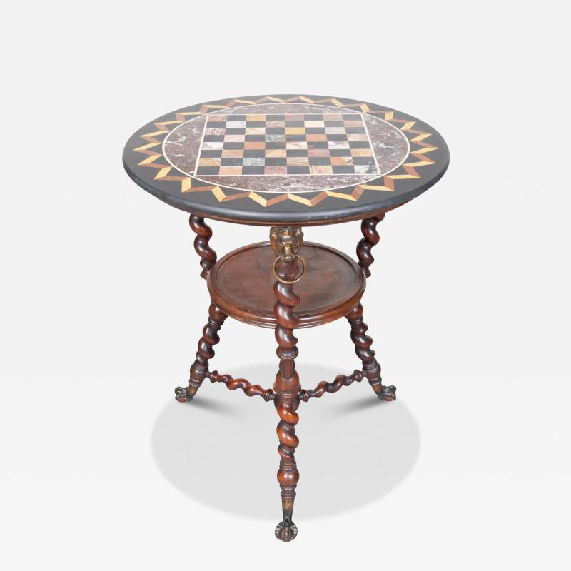 Renaissance Revival Mahogany And Marble Table