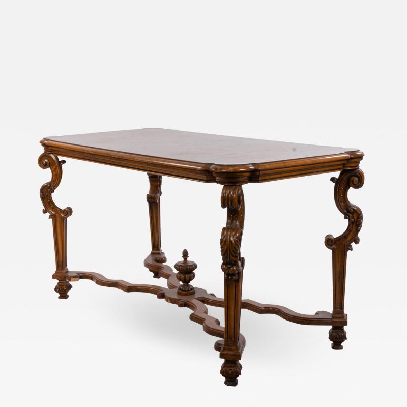 Renaissance Style Dining Table with Scalloped X bar Stretcher