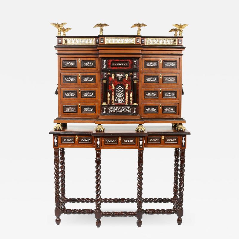 Renaissance Style Spanish Vargueno Cabinet On Stand