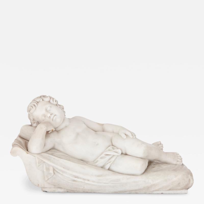 Renaissance style marble figure of sleeping child