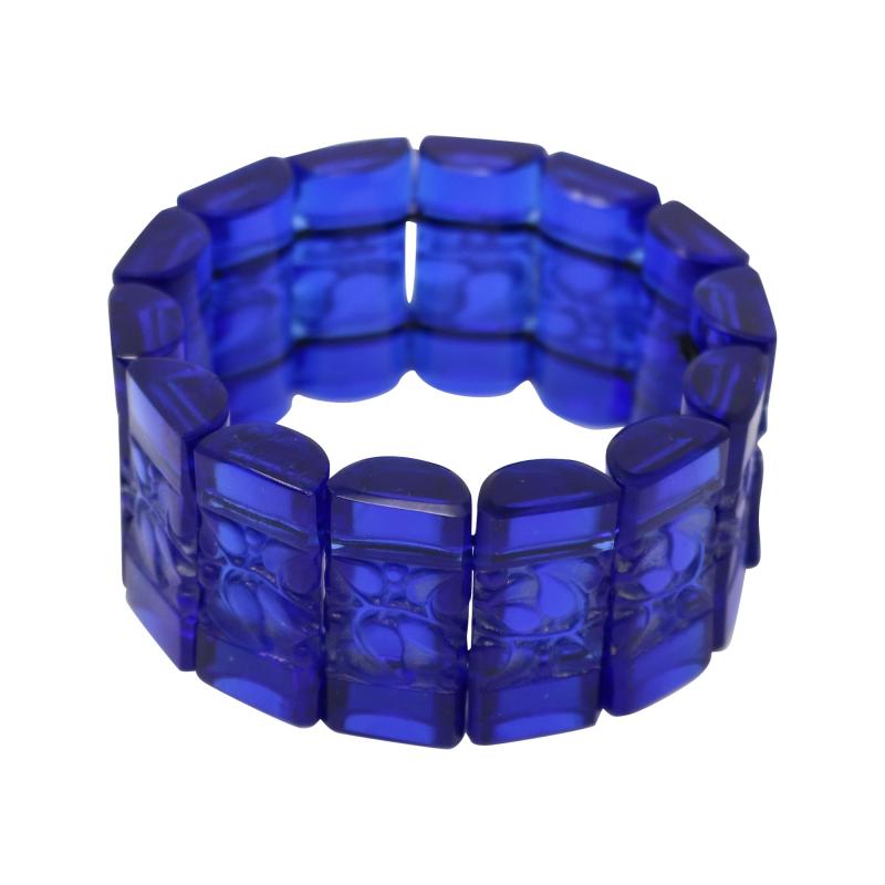 Rene Lalique Blue Glass Ceriser Bracelet
