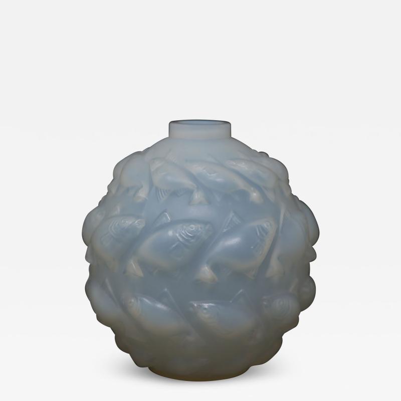 Rene Lalique Opalescent Glass Camaret Vase