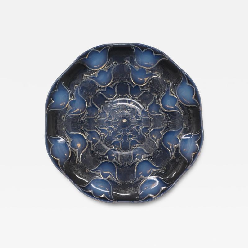 Rene Lalique Opalescent Glass Campanules Plate