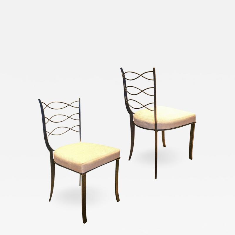 Rene Prou Pair of chairs in iron by R Prou