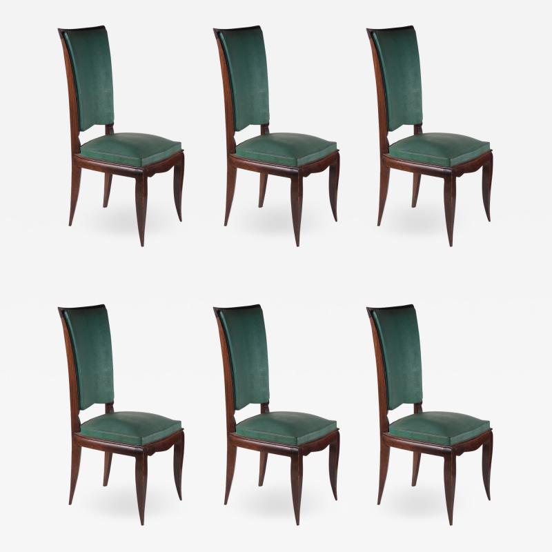 Rene Prou Rene Prou Fine Set of Six Dining Chairs