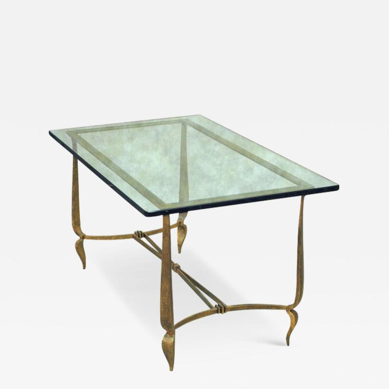 Rene Prou Rene Prou gilt iron coffee table