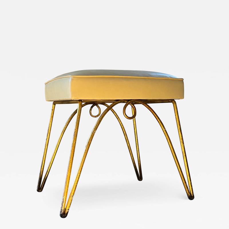 Rene Prou Rene Prou gold leaf wrought iron stool