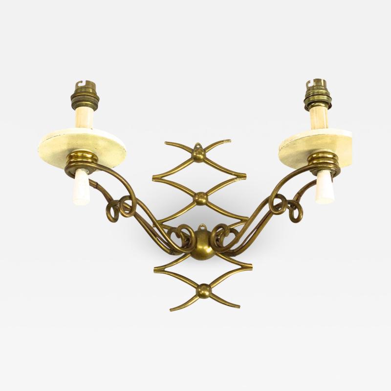 Rene Prou Rene Prou pair of gold bronze refined sconces