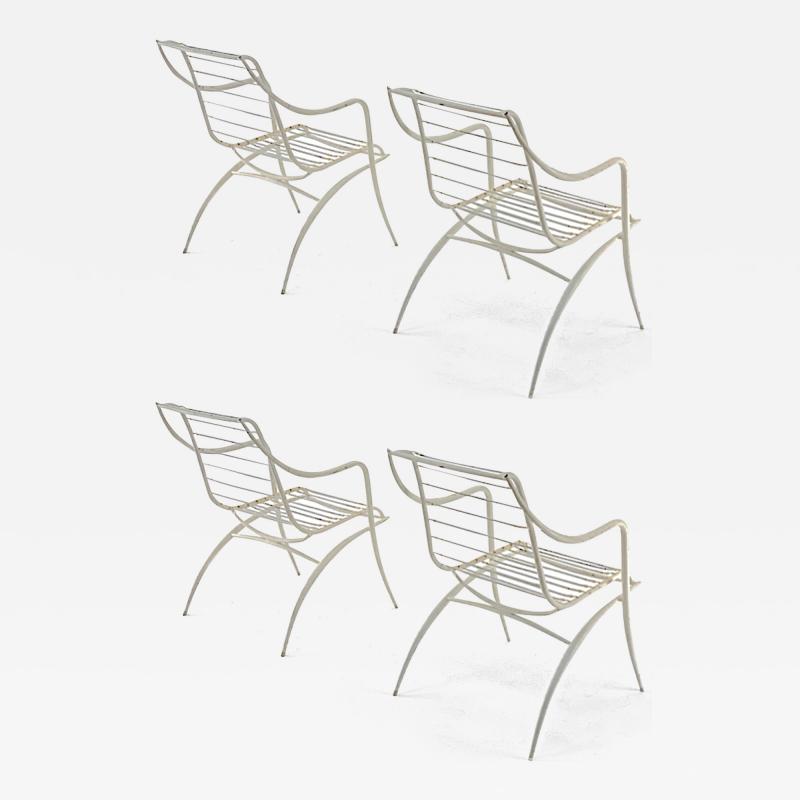 Rene Prou Rene Prou rarest set of 4 outdoor chairs in vintage condition