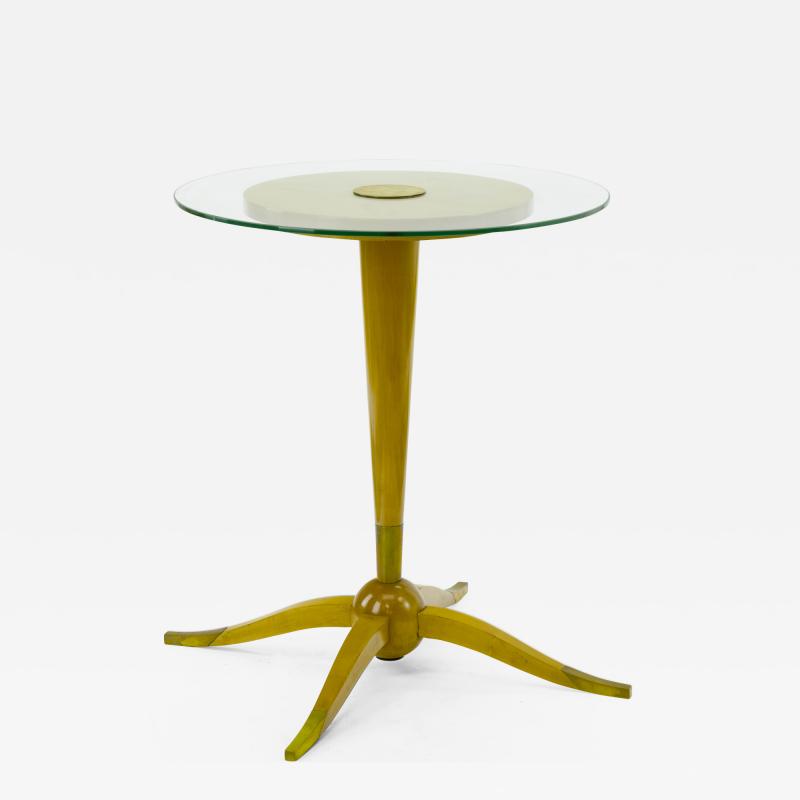 Rene Prou Rene Prou superb side or coffee table with glass top gold bronze tapered leg