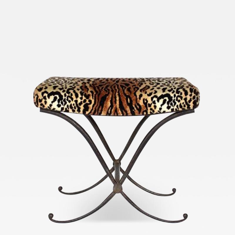 Rene Prou Rene prou french wrought iron stool c1940