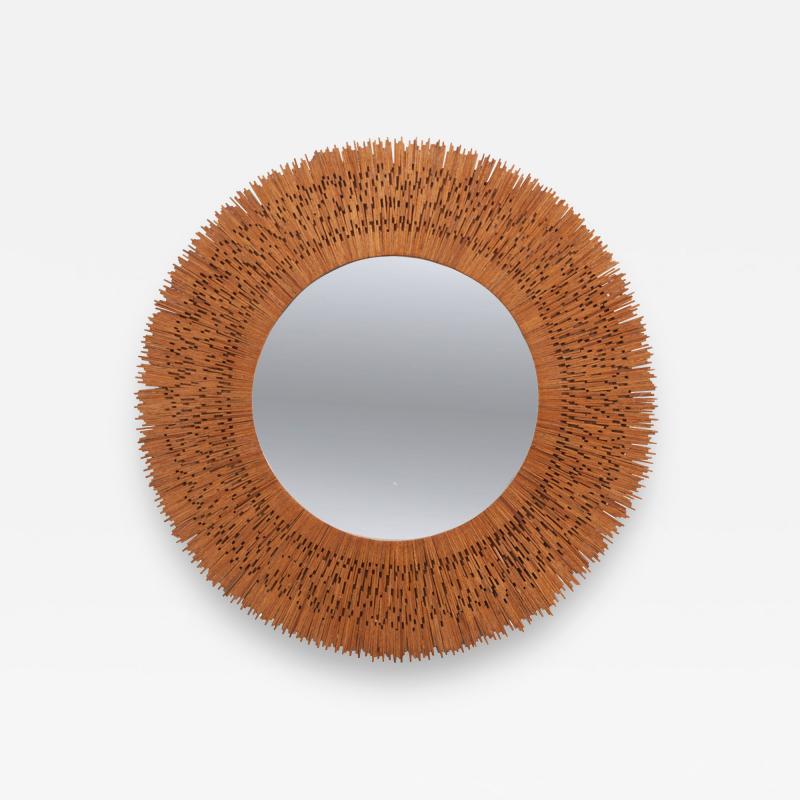 Reproduction Wood Starburst Mirror