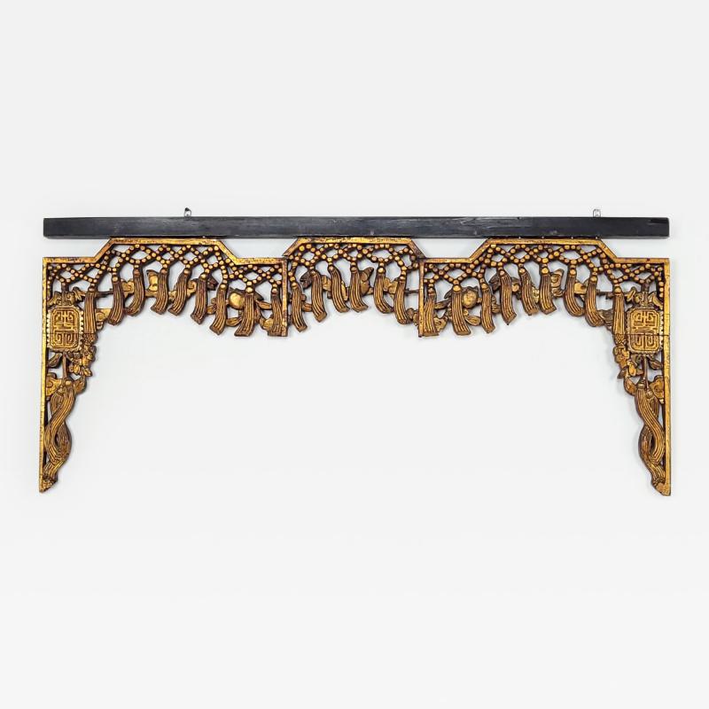 Republic Period Chinese Carved and Gilt Wood Drapes circa 1920
