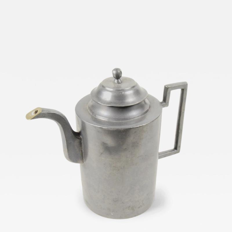 Republic Period Pewter and Brass Kettle