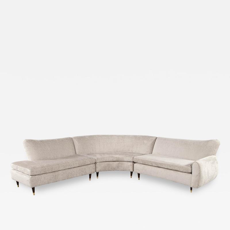 Restored Vintage Mid Century Modern Sectional Sofa Set