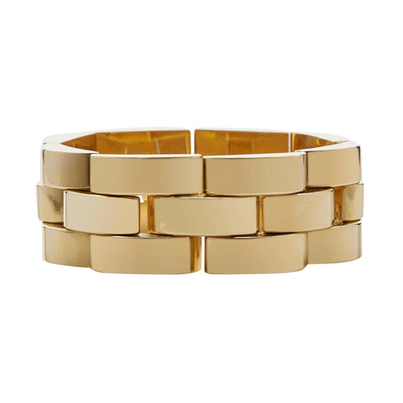 Retro 18K Gold Tank Track Bracelet