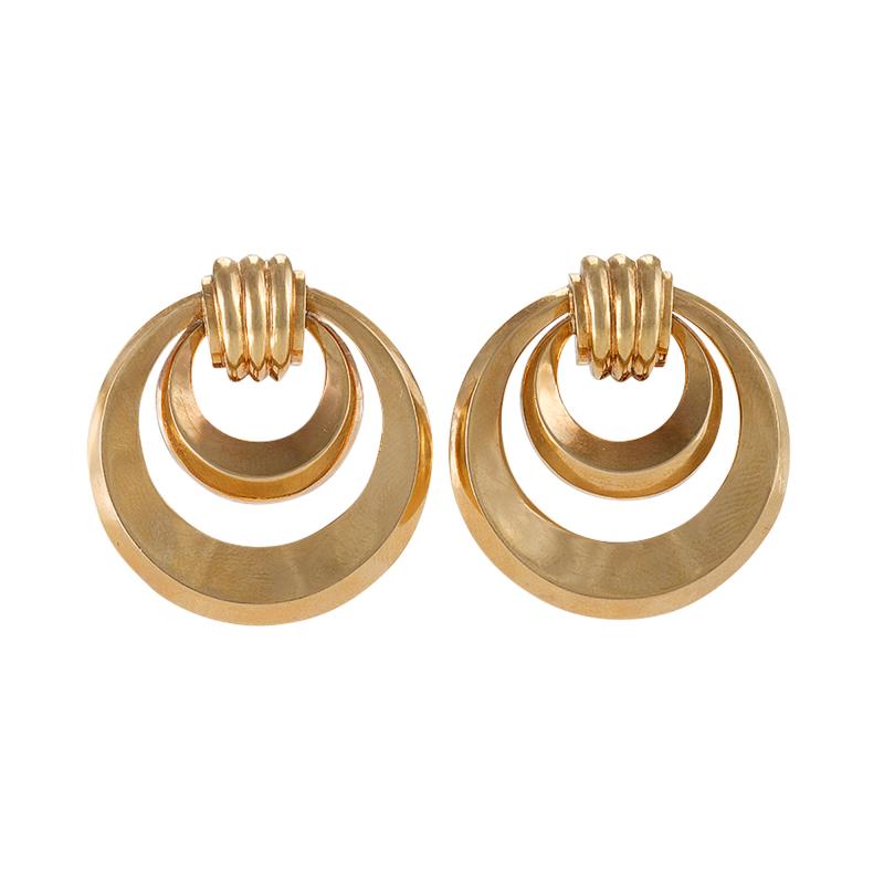 Retro Gold Hoop Earrings